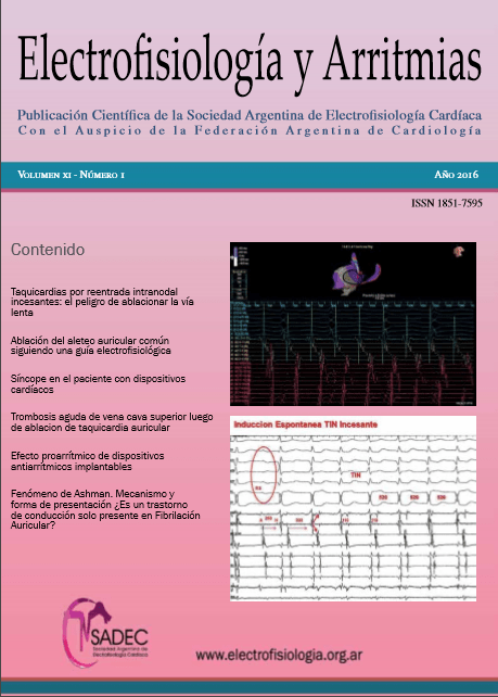 Revista Electrofisiología y Arritmias: Volumen 9 Número 1