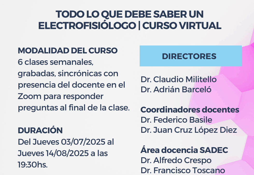 1er Curso de Anatomía Cardíaca Aplicada a la Electrofisiología